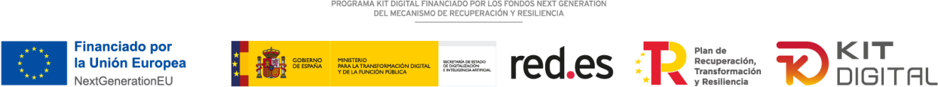 Logos UE, Gobierno de España, Red.es, Kit digital